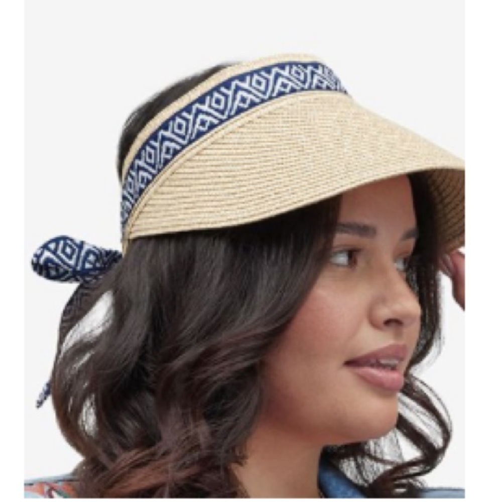 SEA & GRASS Straw Visor with Ribbon - Picture 2 of 12